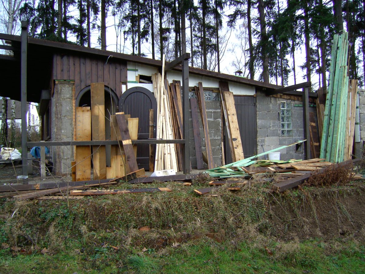 Abriss Hütte Heddesdorfer Berg 10.01.2008